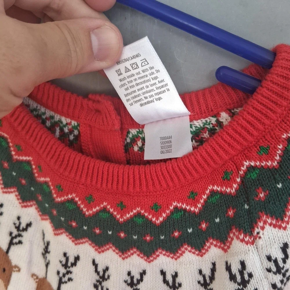 Gymboree Fair Isle Knit Reindeer Christmas Dress 8 VGUC